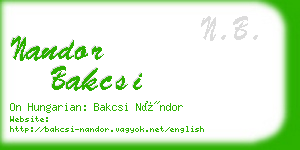 nandor bakcsi business card